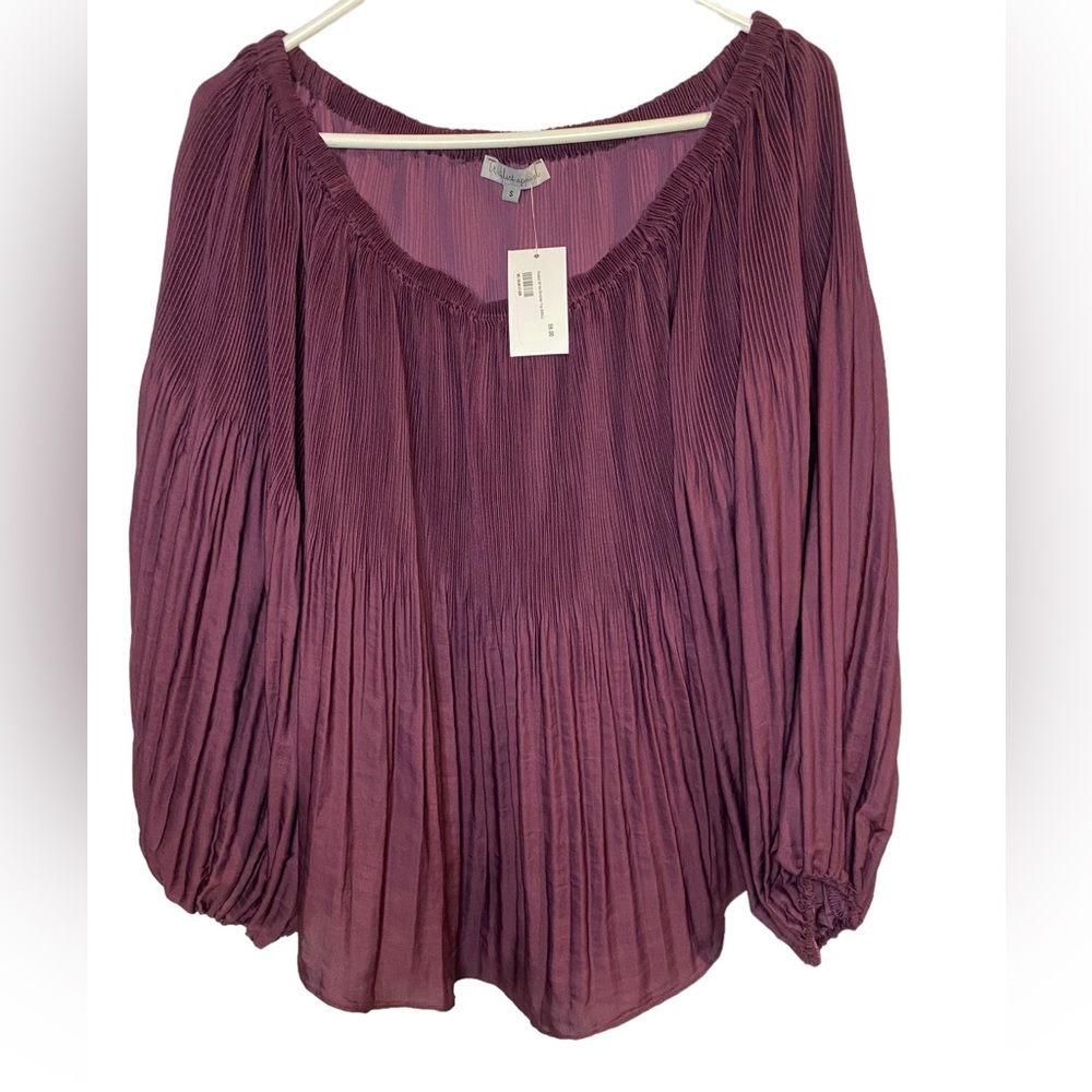 WISHLIST APPAREL Women's Blouse Long Balloon Sleeve Purple Small NWT